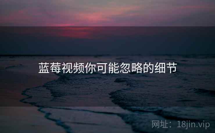 蓝莓视频你可能忽略的细节  第2张