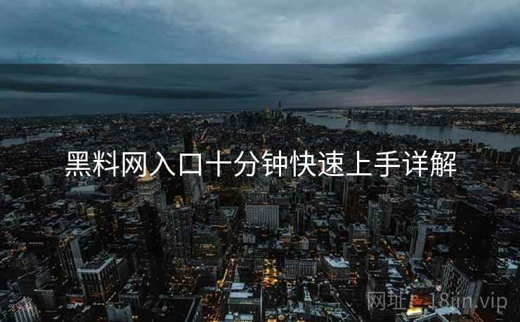 黑料网入口十分钟快速上手详解  第1张